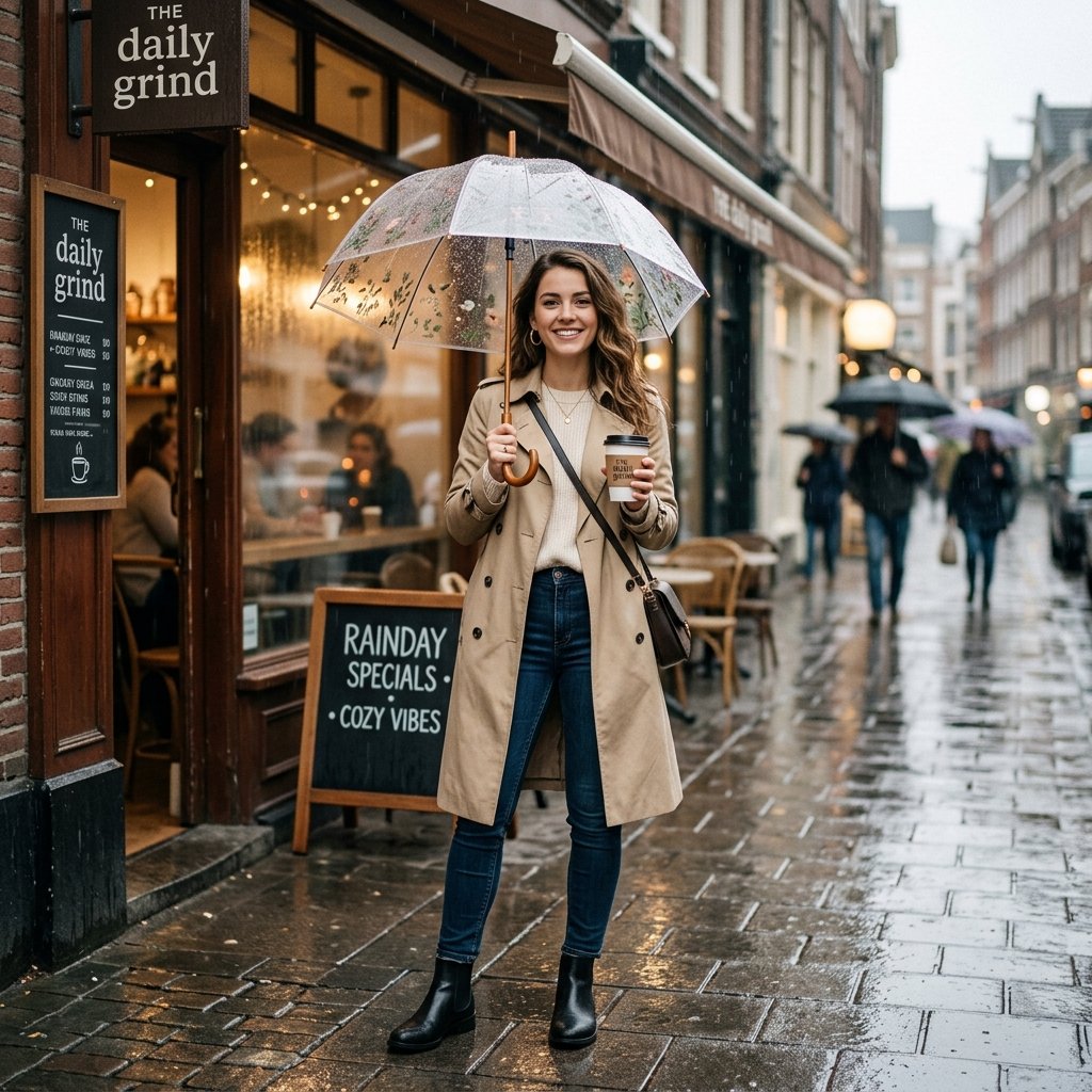 Coffee Date Rainy Day Outfit Ideas