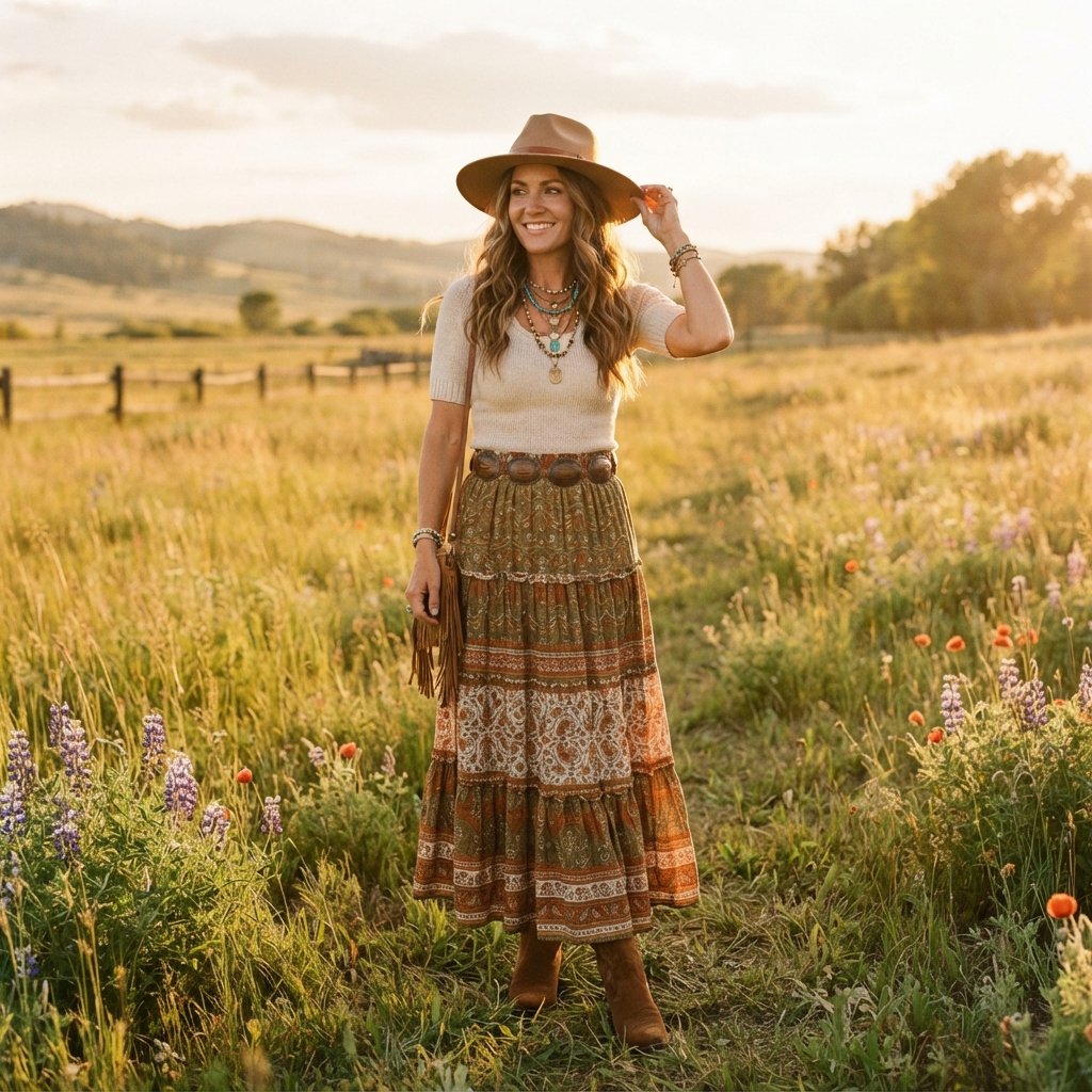 Cowgirl Outfit Ideas: 31 Ways to Style Your Western Look 3 Boho Cowgirl Outfit Ideas