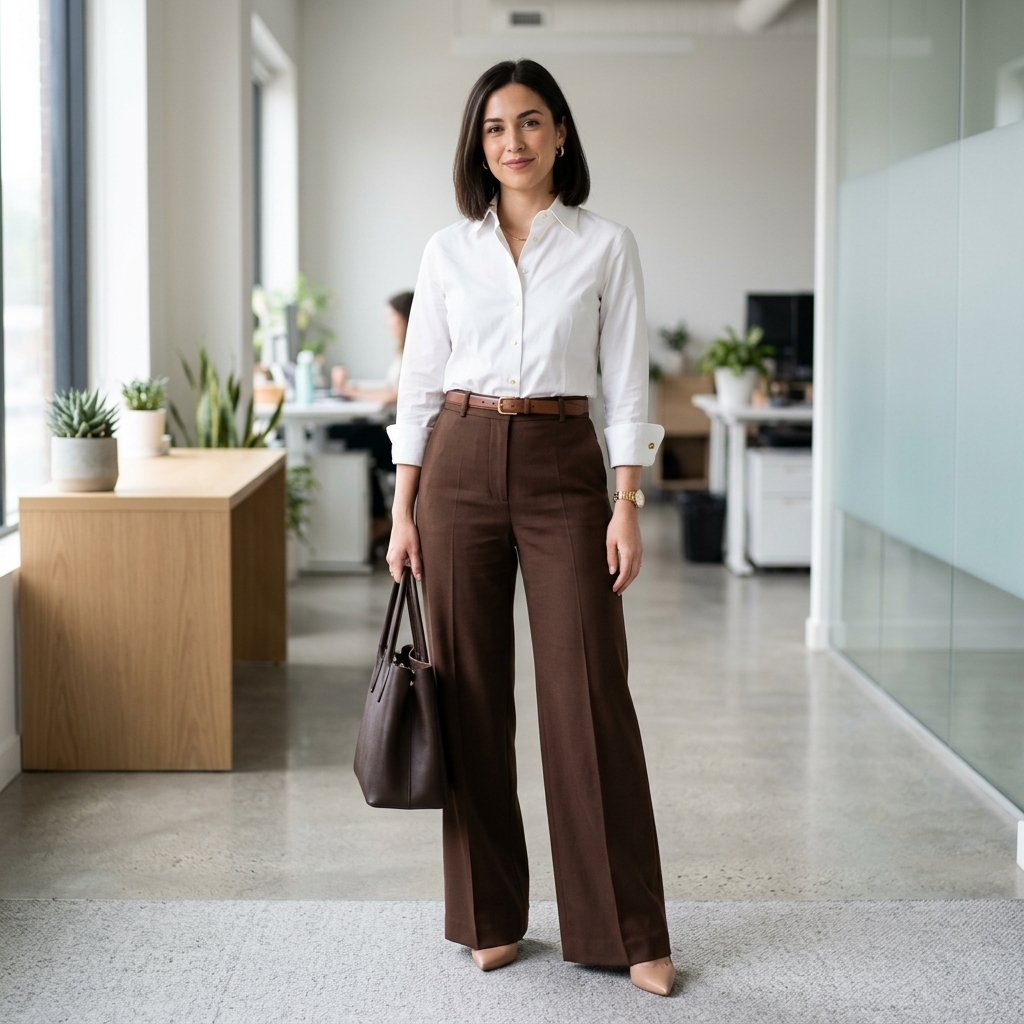 Chocolate Brown Trouser Outfit Ideas