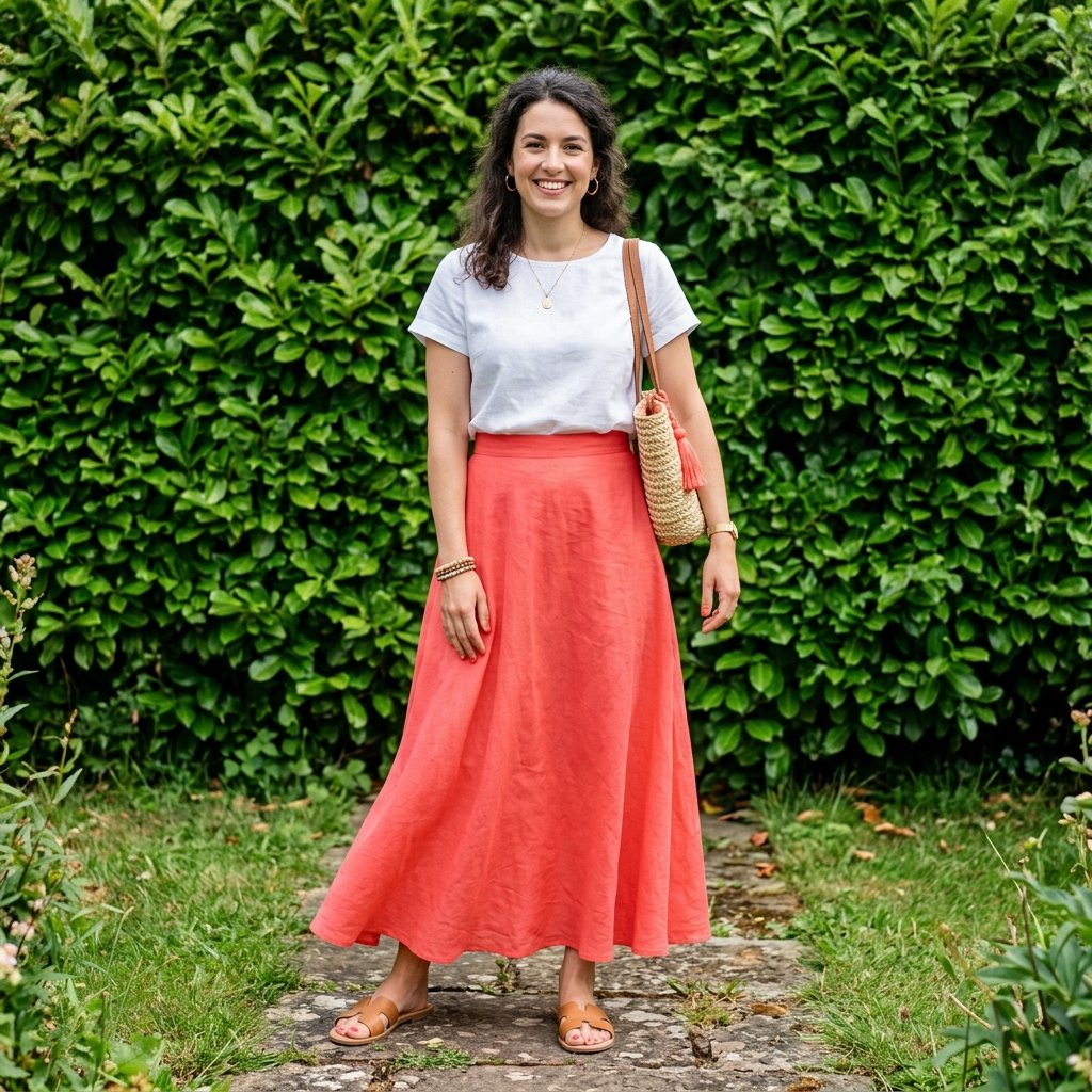 Bold Color Maxi Skirt Outfit Ideas