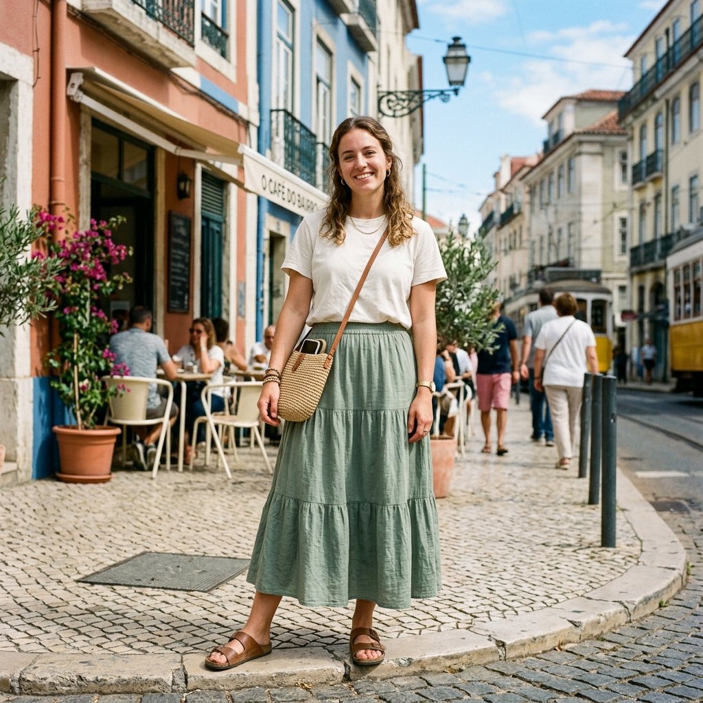 Cotton Maxi Skirt Outfit Ideas