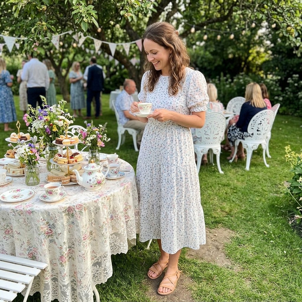 34 Stunning Tea Party Outfit Ideas: Dreamy Looks for Every Occasion 13 Floral Tea Party Dress Ideas
