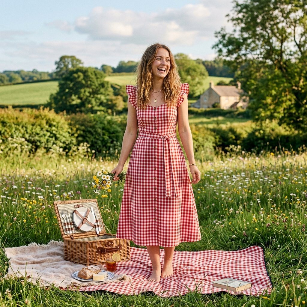 Red and White Gingham Outfit Idea