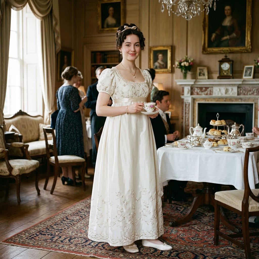 34 Stunning Tea Party Outfit Ideas: Dreamy Looks for Every Occasion 8 Regencycore Tea Party Outfit