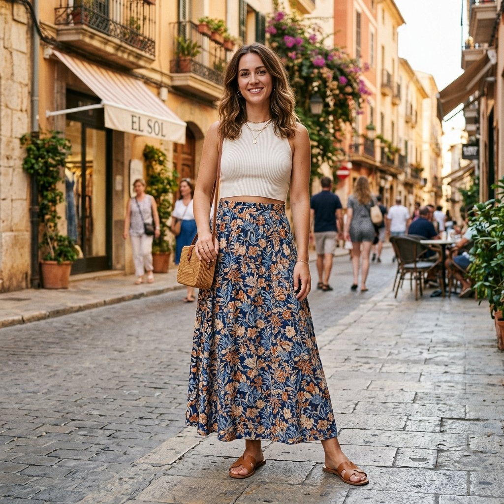 Maxi Skirt and Crop Top Outfit Ideas