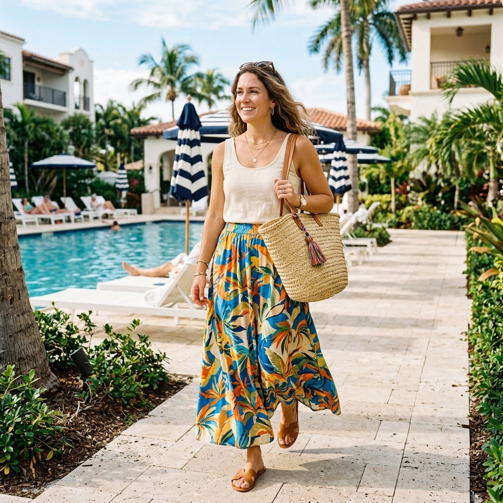 Vacation Summer Maxi Skirt Outfits Ideas
