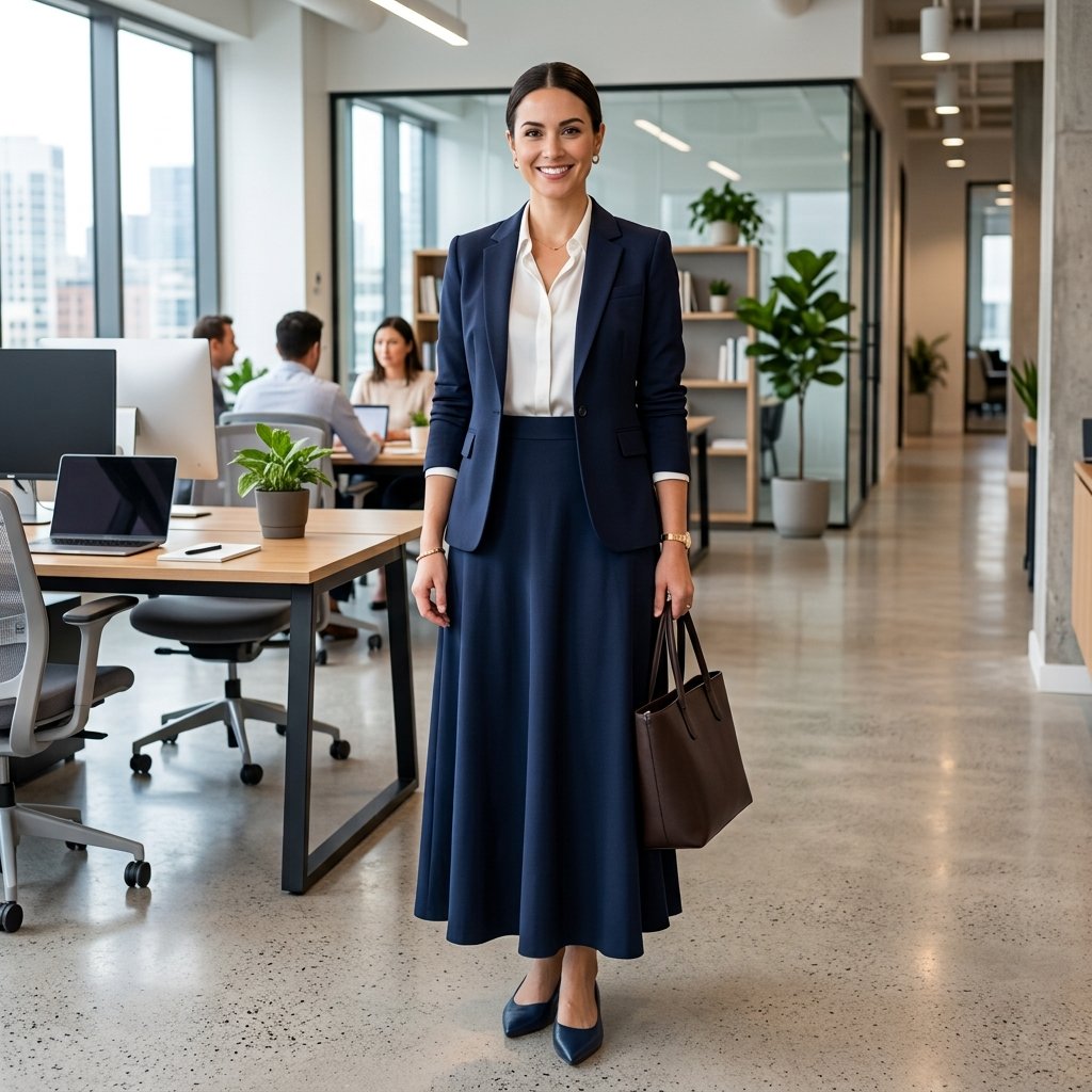 Work-Appropriate Maxi Skirt Outfit Ideas