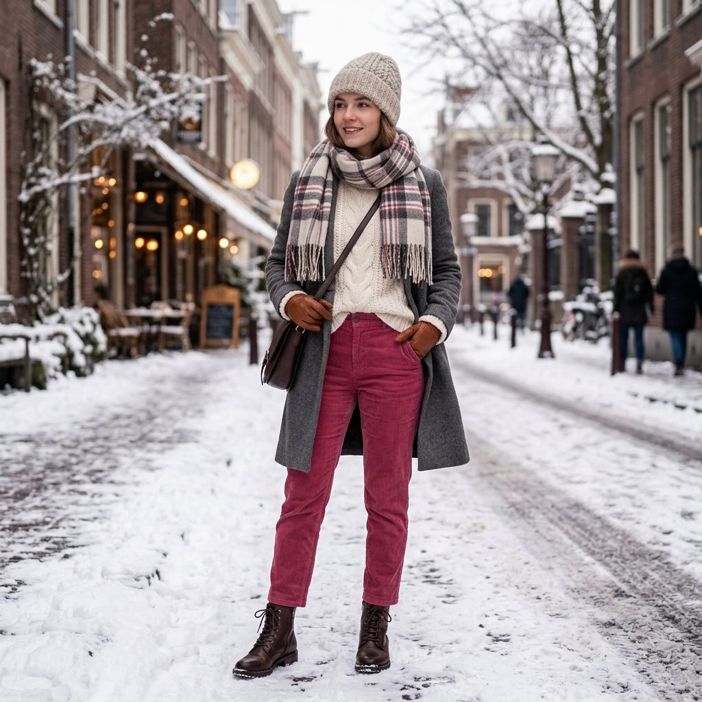 Pink Pants Outfit for Winter
