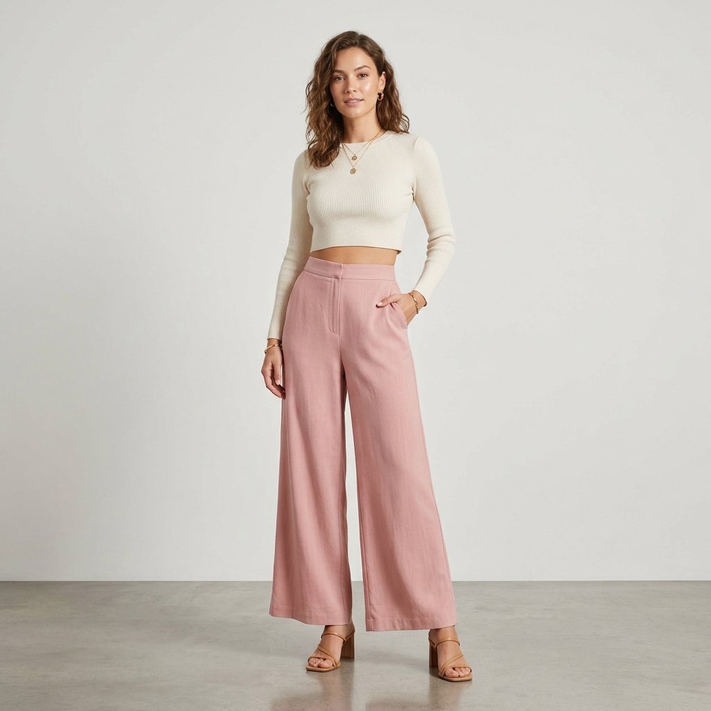 Wide Leg Pink Pants Outfit