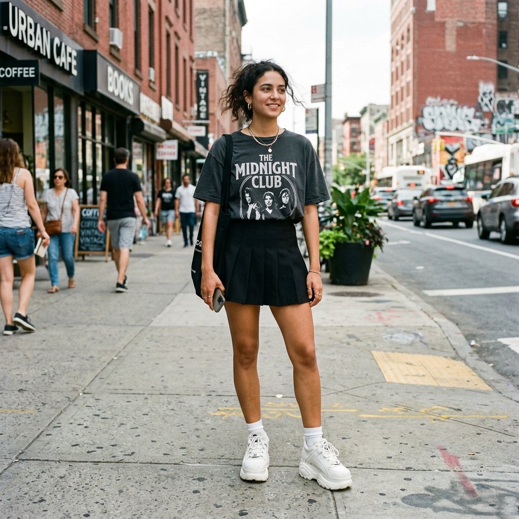 Sneaker Pleated Skirt Outfit Ideas