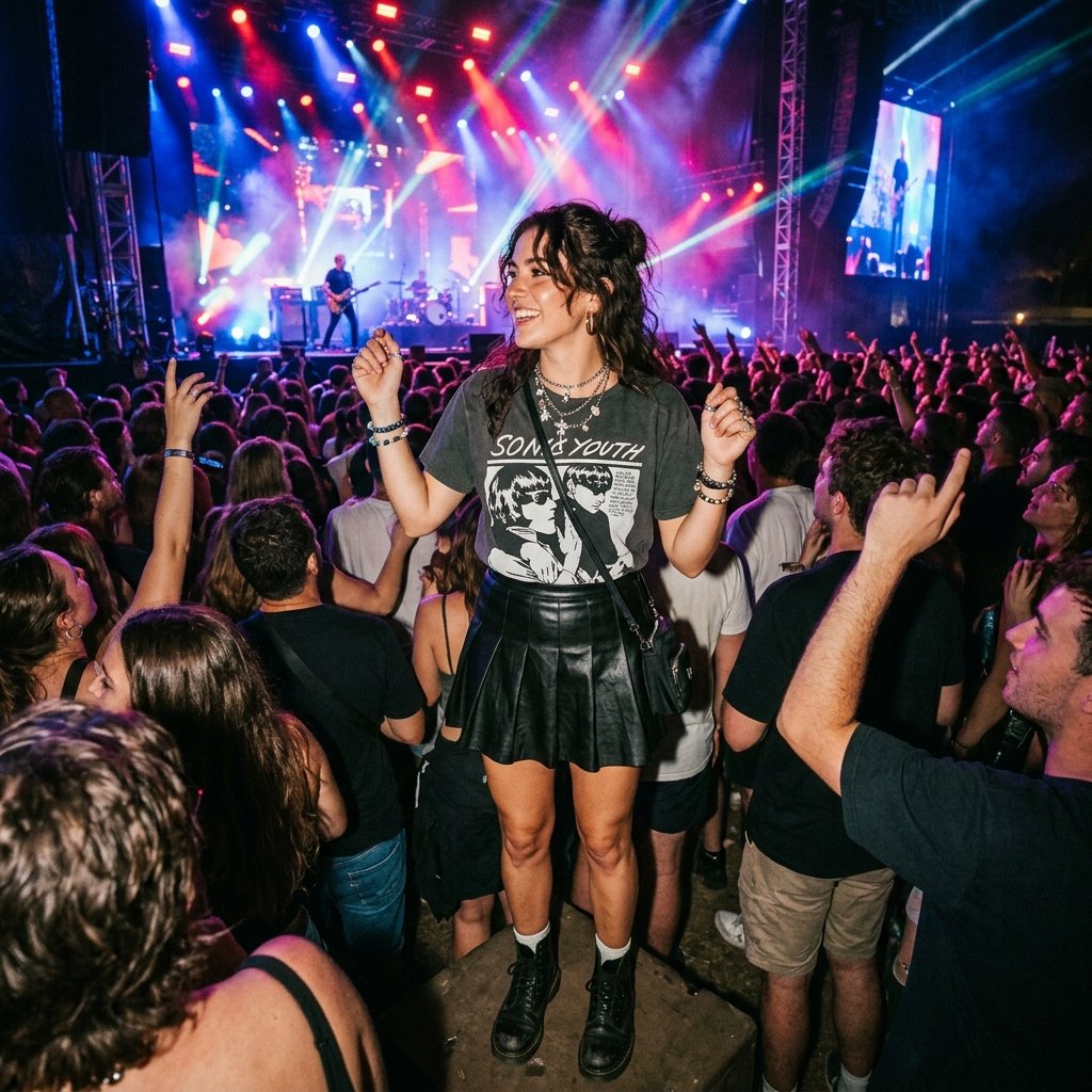 Concert Pleated Skirt Outfit Ideas