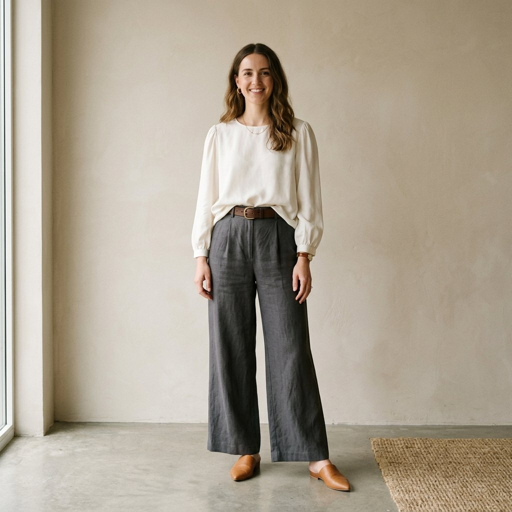Wide Leg Pants and Blouse Idea