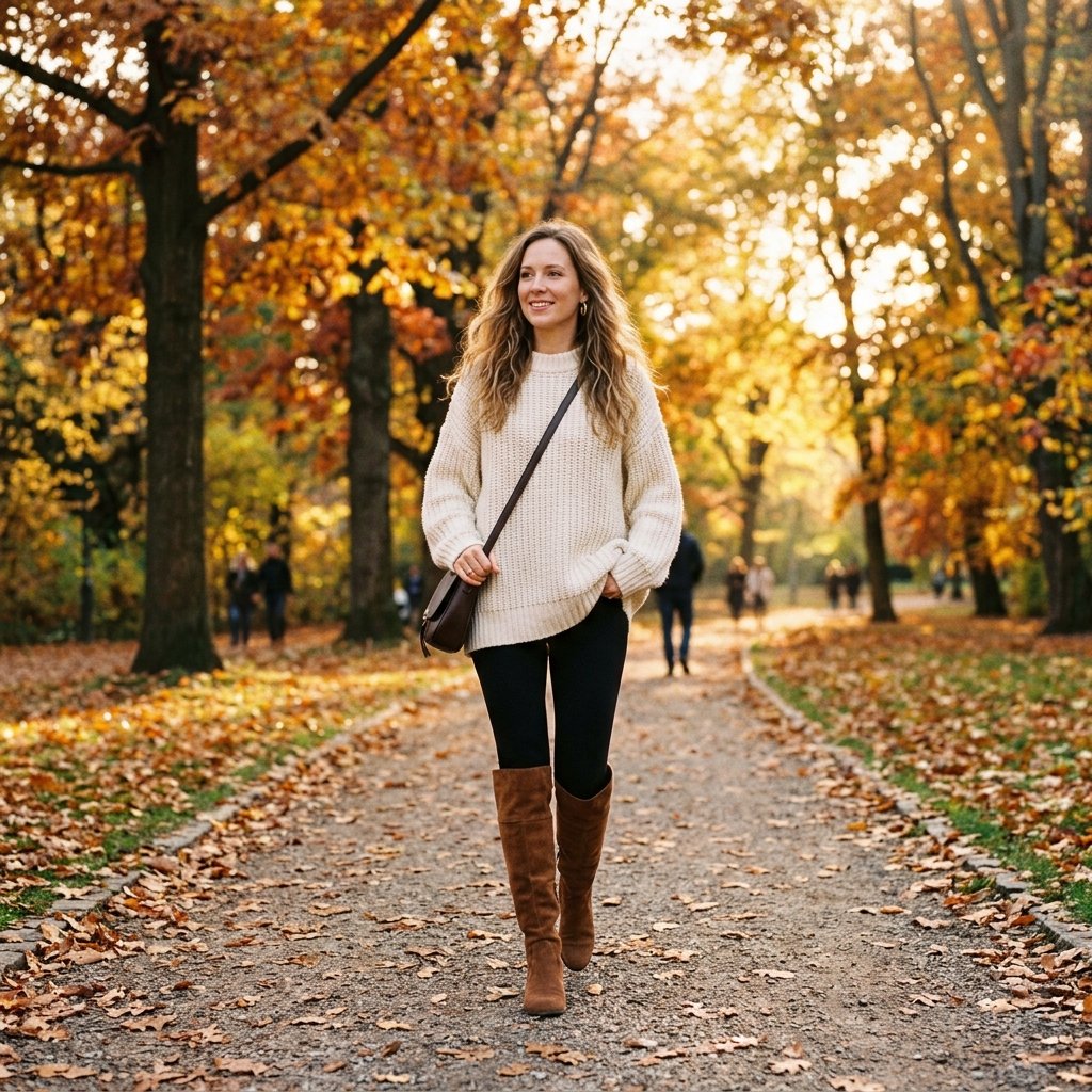 Knee High Boots with Leggings Ideas