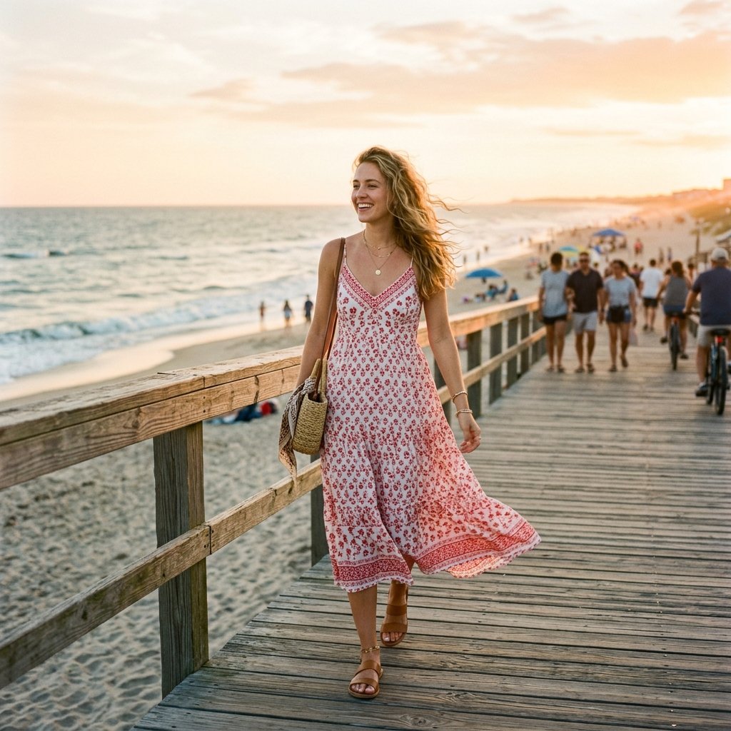 Red and White Summer Dress Idea