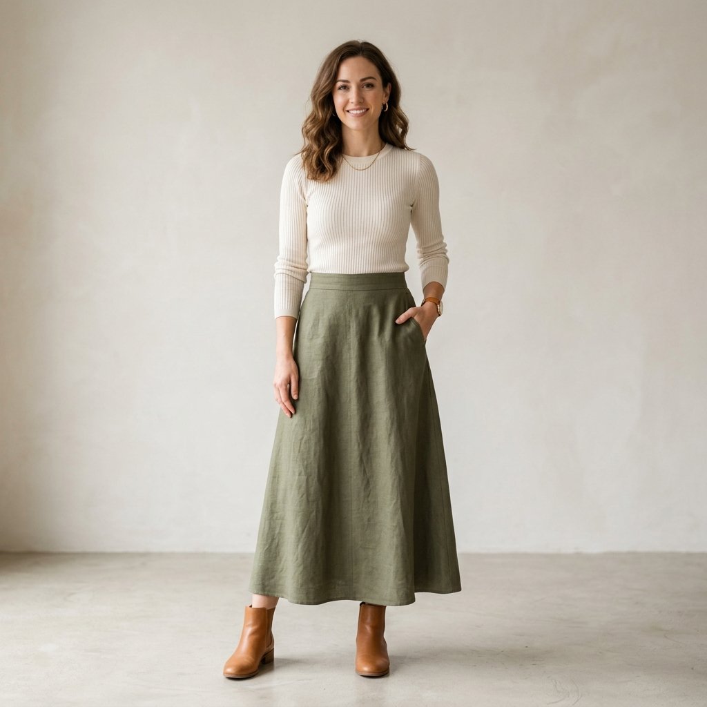 A-Line Long Skirt Outfit Ideas
