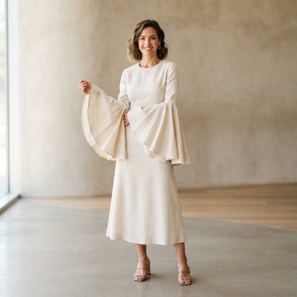 30 Elegant Mother of the Bride Outfit Ideas for Every Wedding Style 11 Statement Sleeve Outfit Ideas