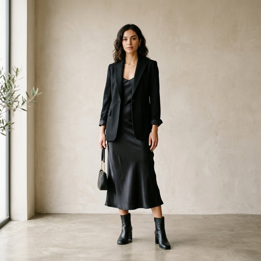 Black Blazer Over Dress Ideas