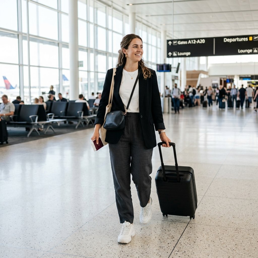 Black Blazer and Sneakers Ideas