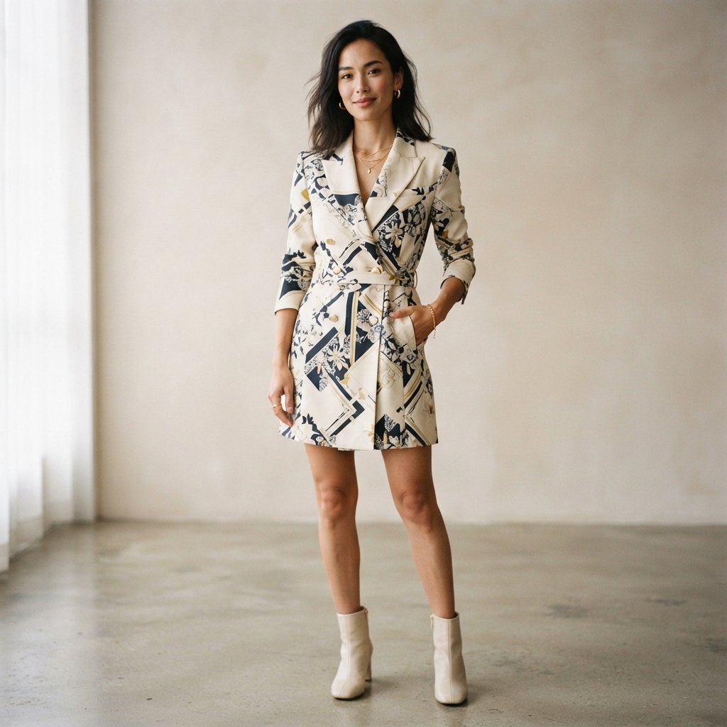 Blazer Dress with Minimalist Accessories Ideas