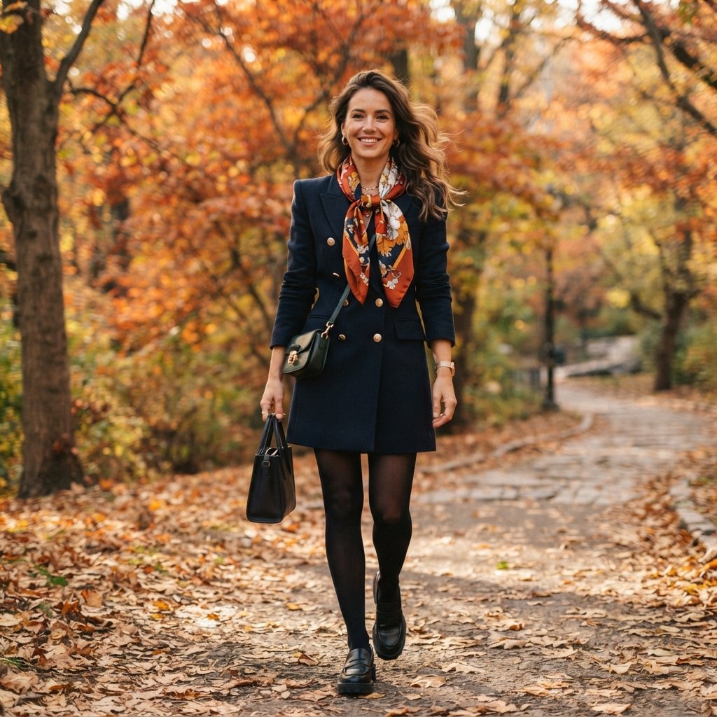 Blazer Dress with Scarf Ideas