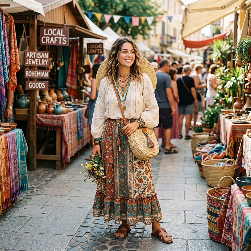 Boho Summer Maxi Skirt Outfits Ideas