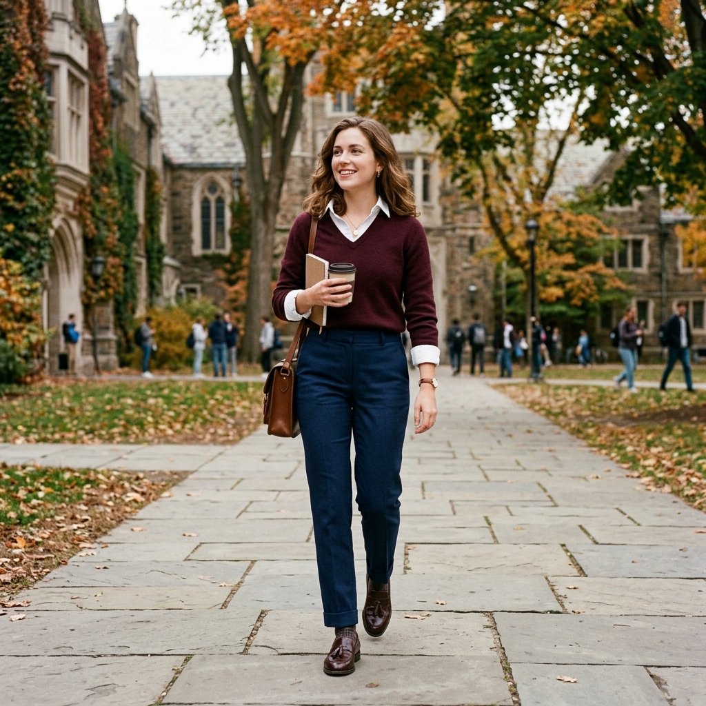 32 Cute Sweater Outfit Ideas: Cozy Inspo for Fall & Winter 9 V Neck Sweater Outfit