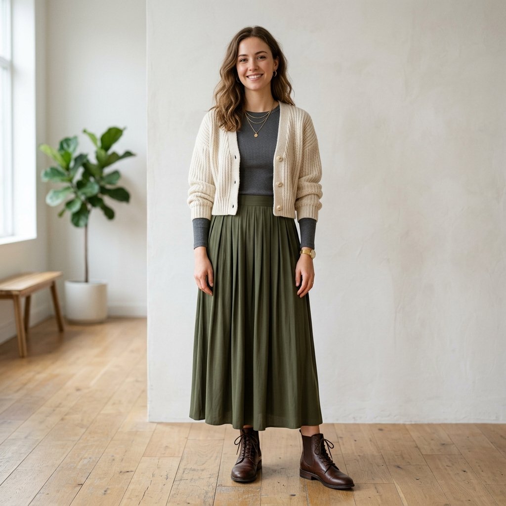 Long Skirt and Cardigan Outfit Ideas