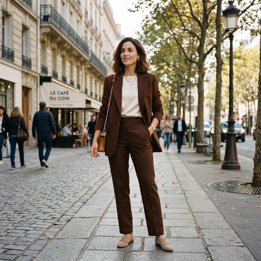 Chocolate Brown Blazer Outfit Ideas