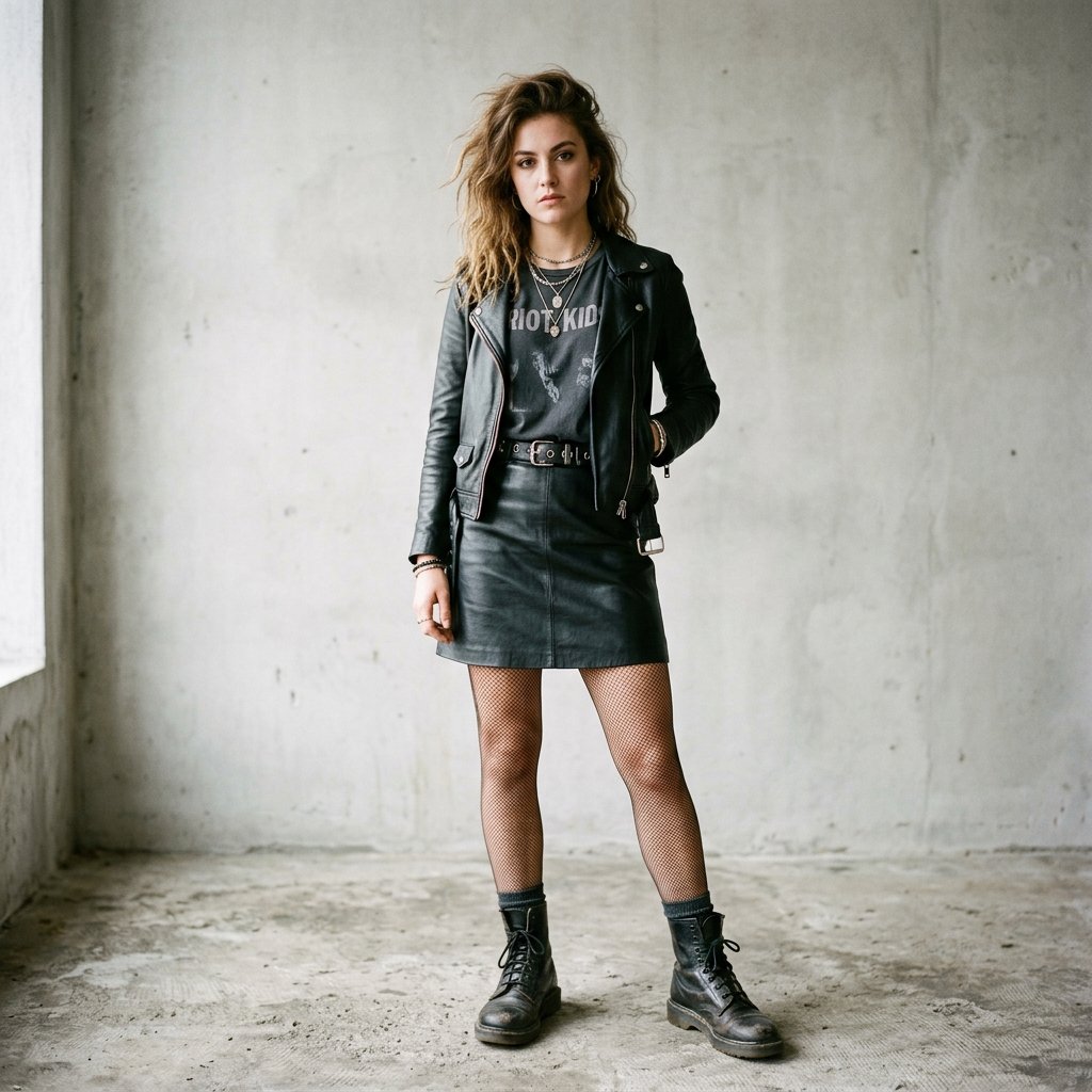 Leather Skirt and Combat Boots Ideas