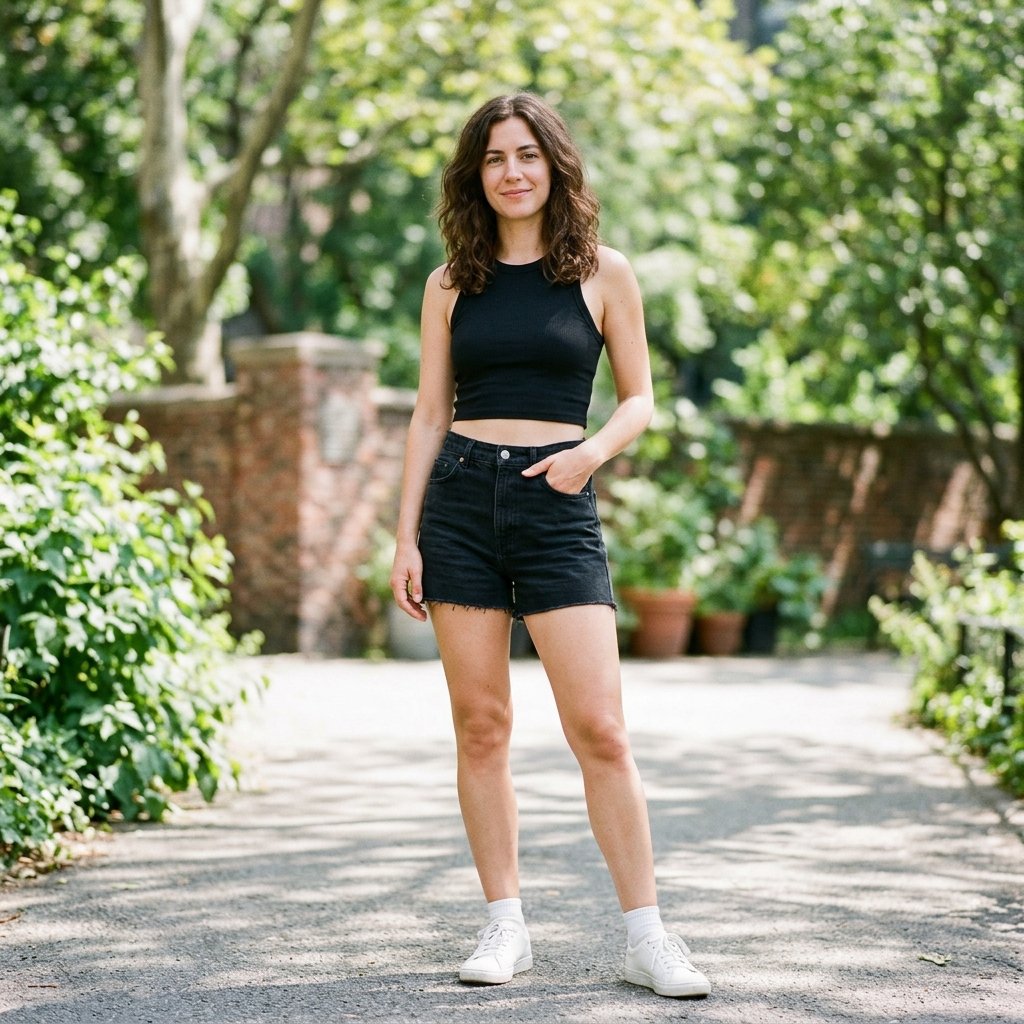 Black Shorts and Crop Top Outfit Ideas