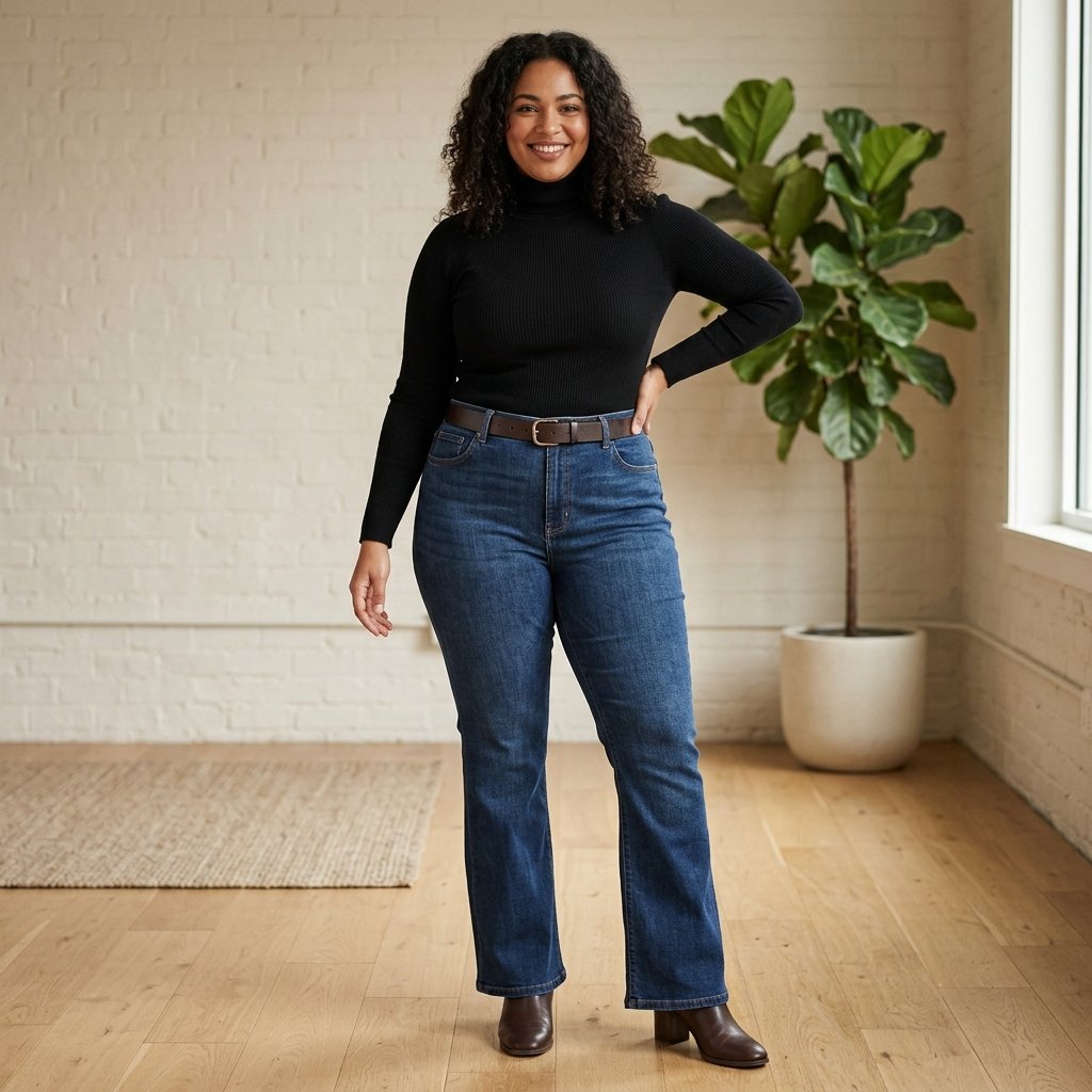 Flare Jeans Outfit Ideas for Curvy Body Types