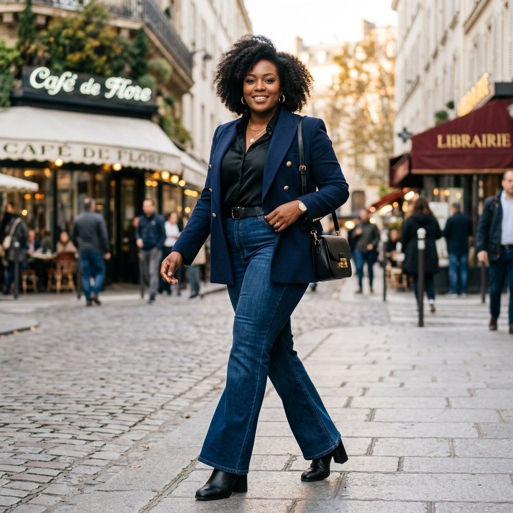 Flare Jeans Outfit Ideas for Plus Size