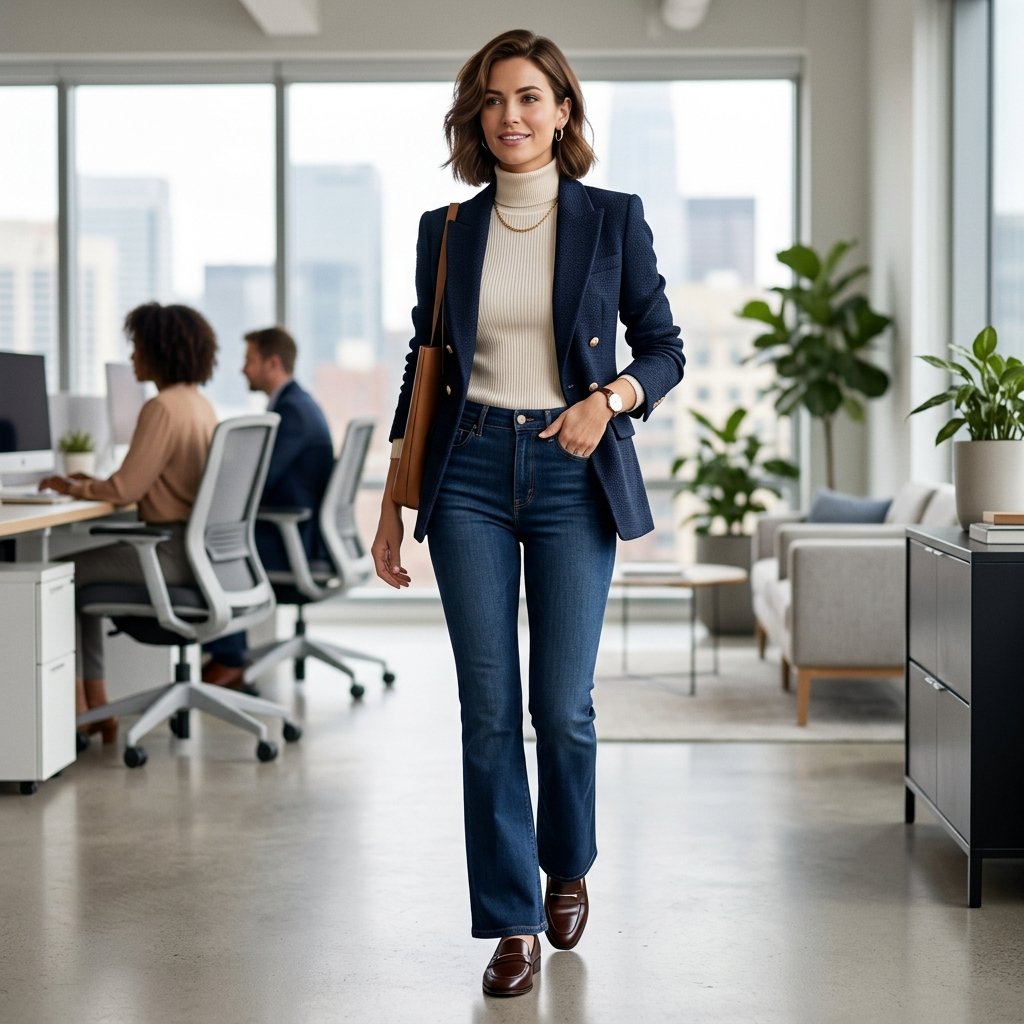 Flare Jeans Outfit Ideas for Work