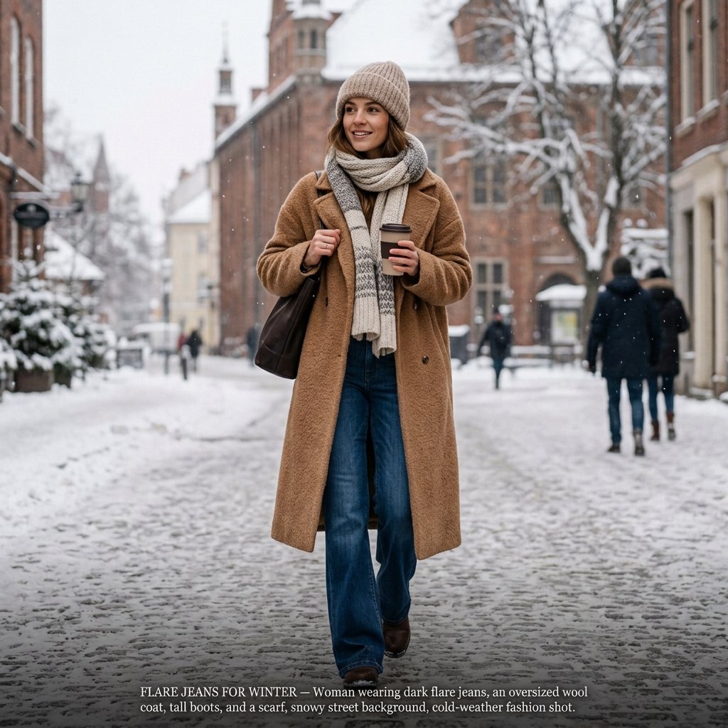 Flare Jeans Outfit for Winter
