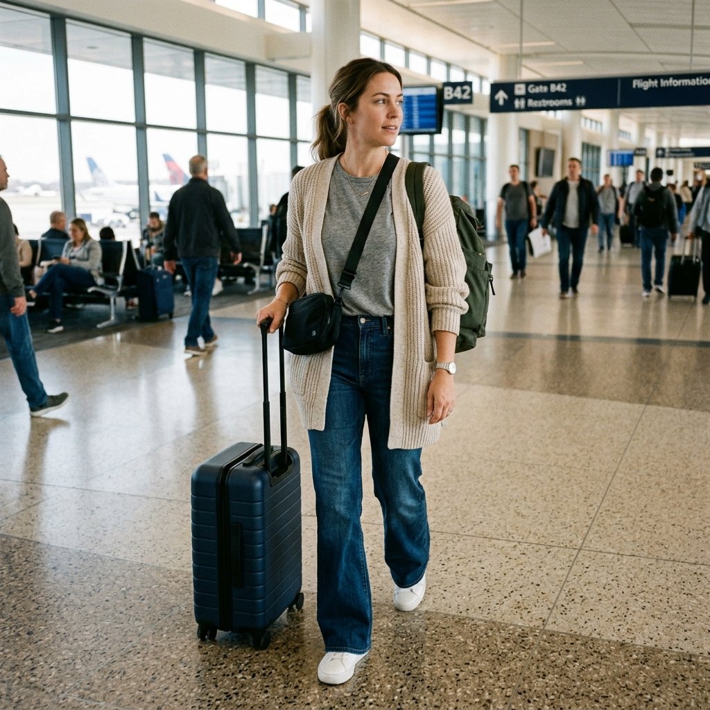 Flare Jeans Outfit for Travel