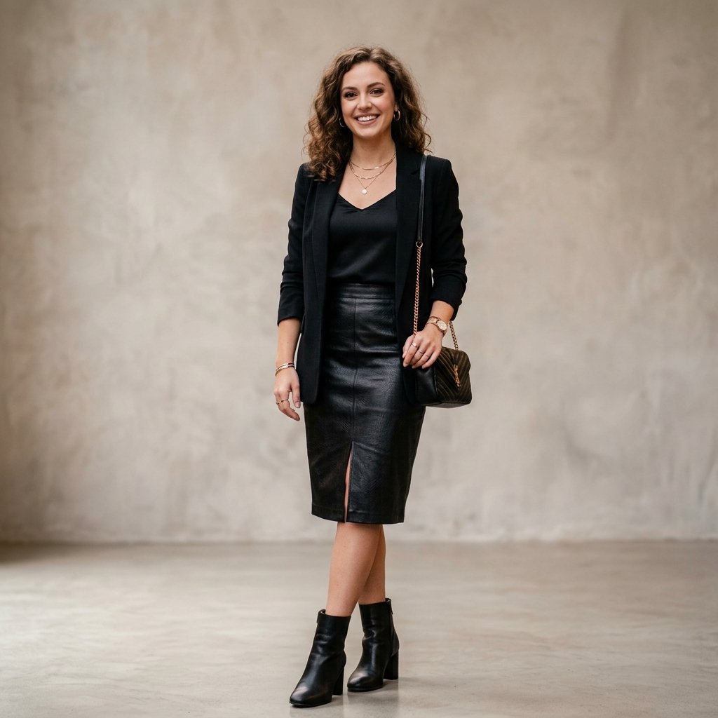 Leather Skirt Date Night Outfit Ideas