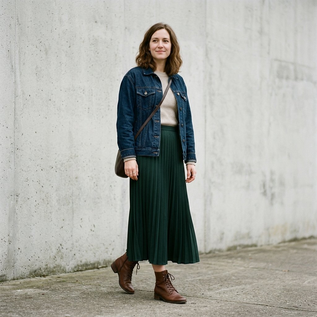 Long Skirt and Boots Outfit Ideas
