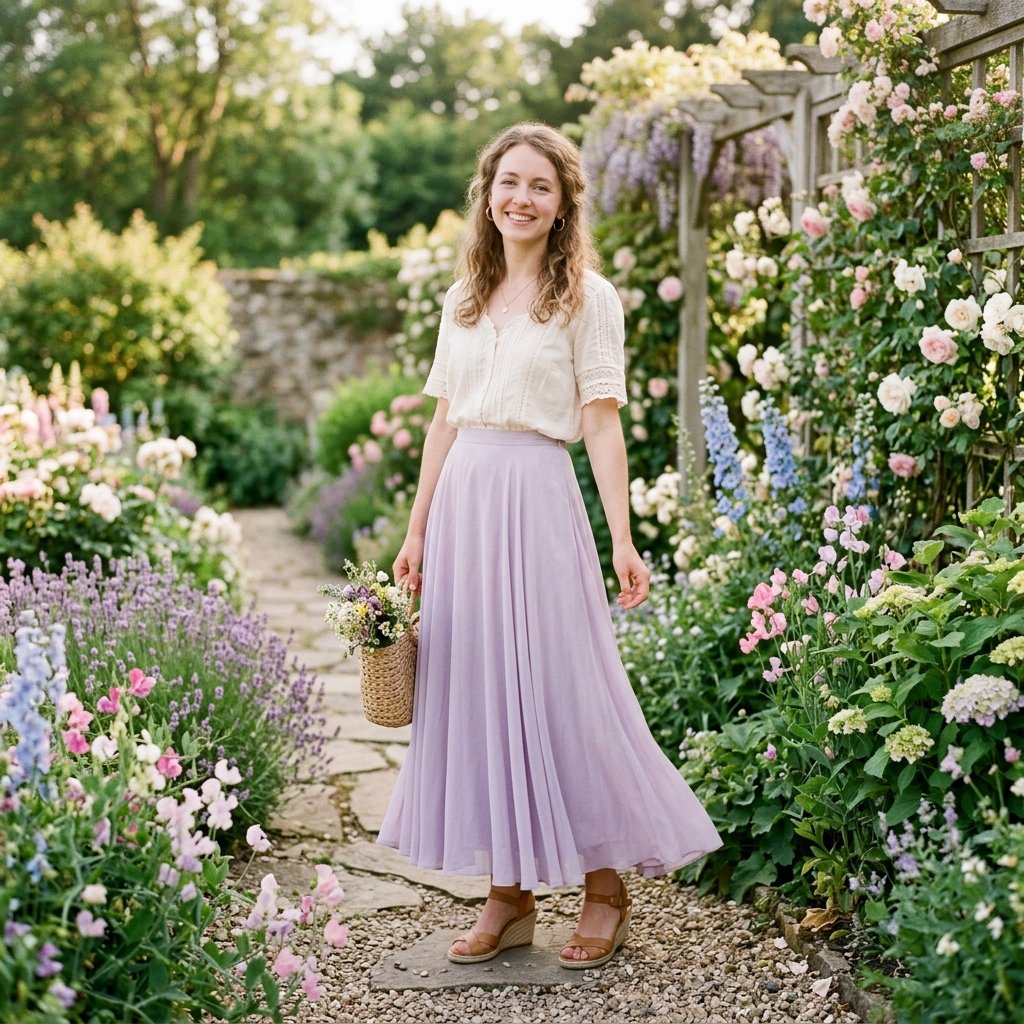 Pastel Maxi Skirt Outfit Ideas