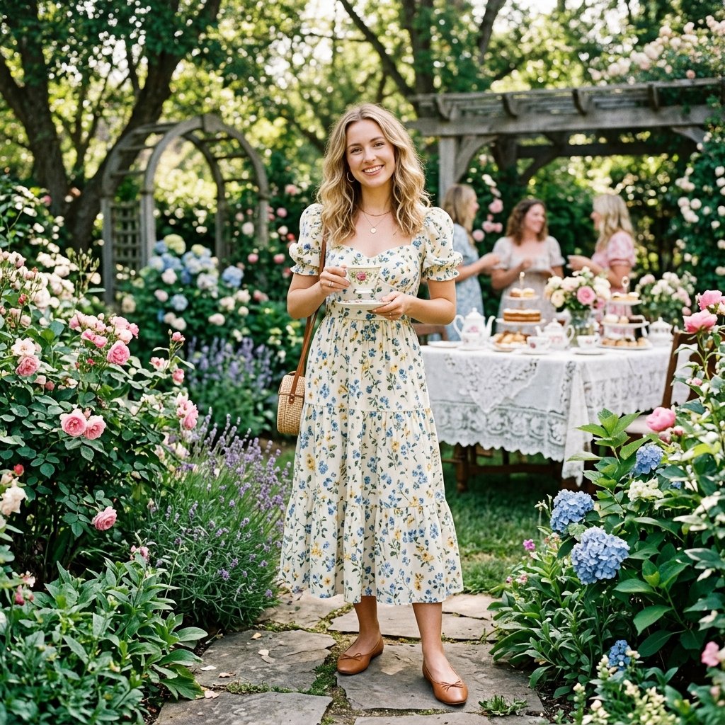 Midi Dress Tea Party Look Ideas