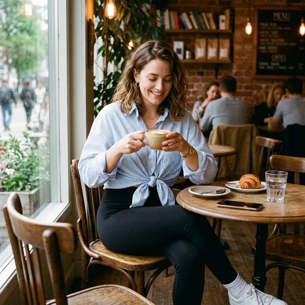Coffee Date Oversized Shirt Outfit Ideas