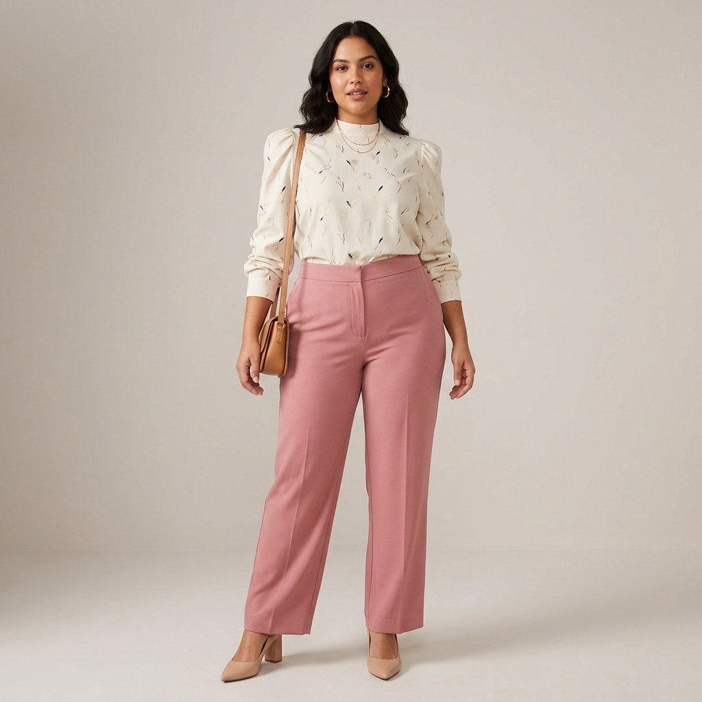 Pink Pants Outfit for Pear Shape