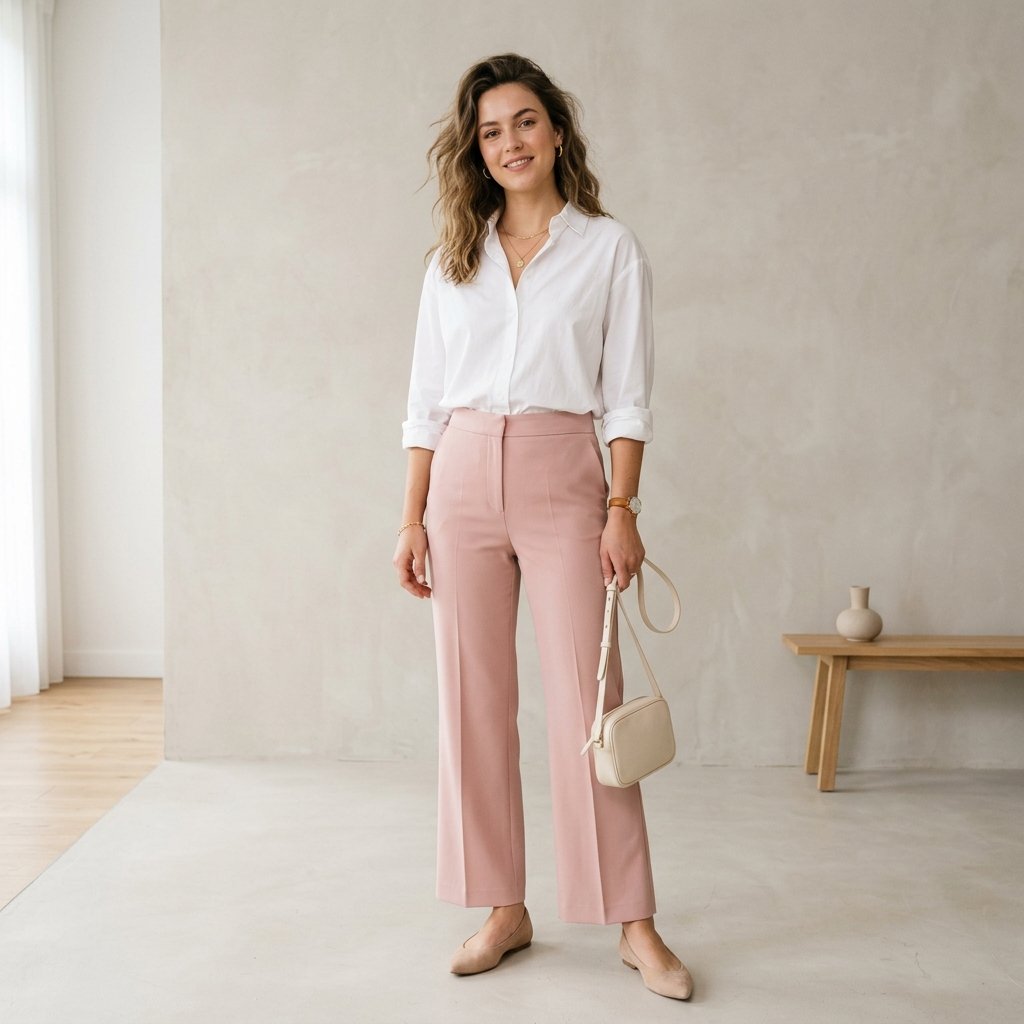 Pink Pants and White Top Outfit Ideas