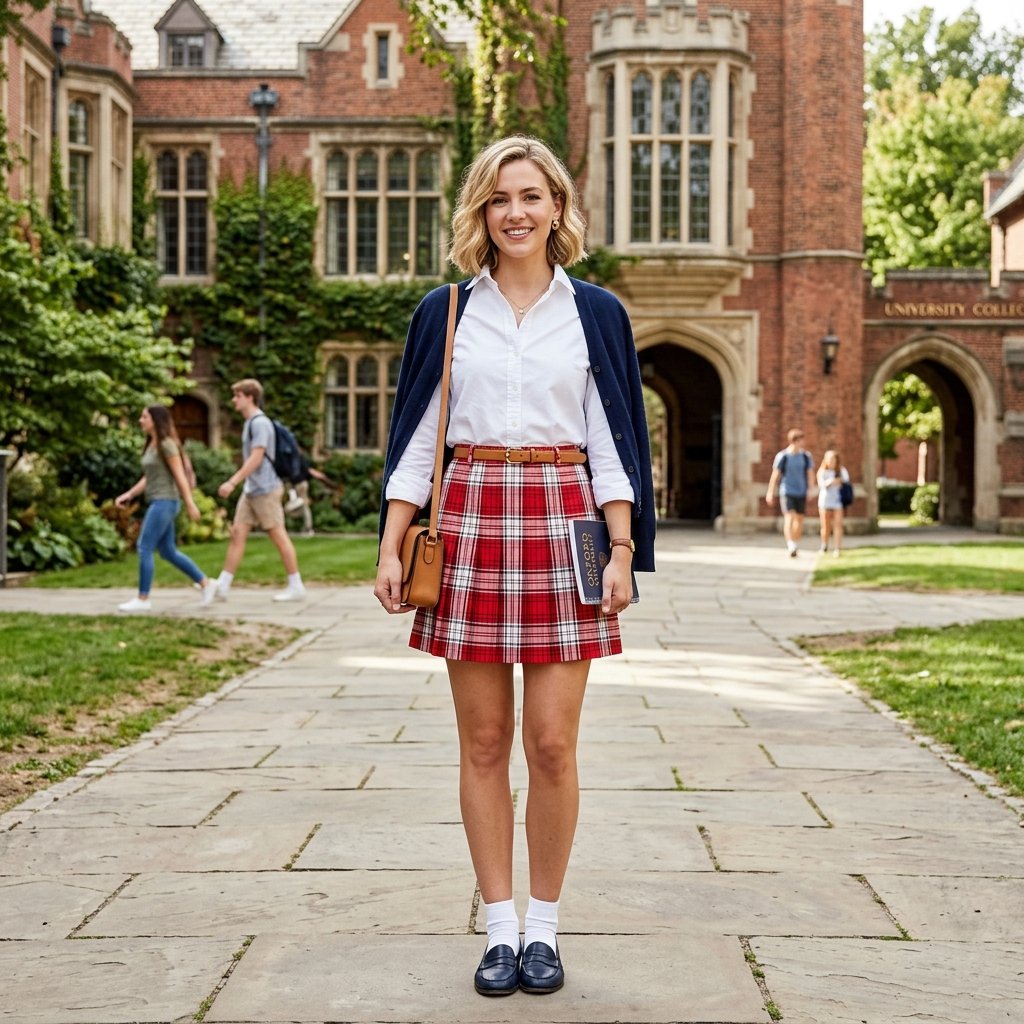 Red and White Plaid Skirt Idea