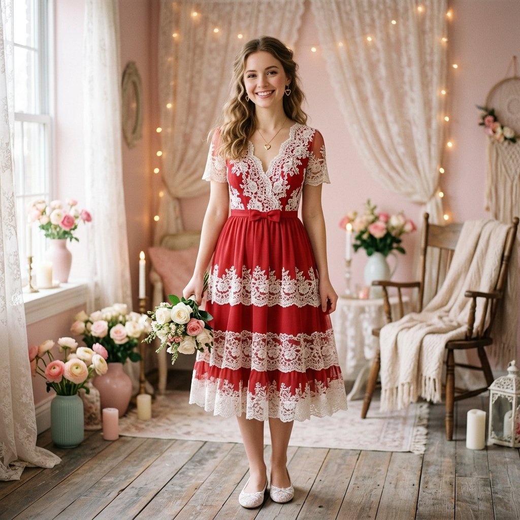 Red and White Valentine's Day Outfit Idea