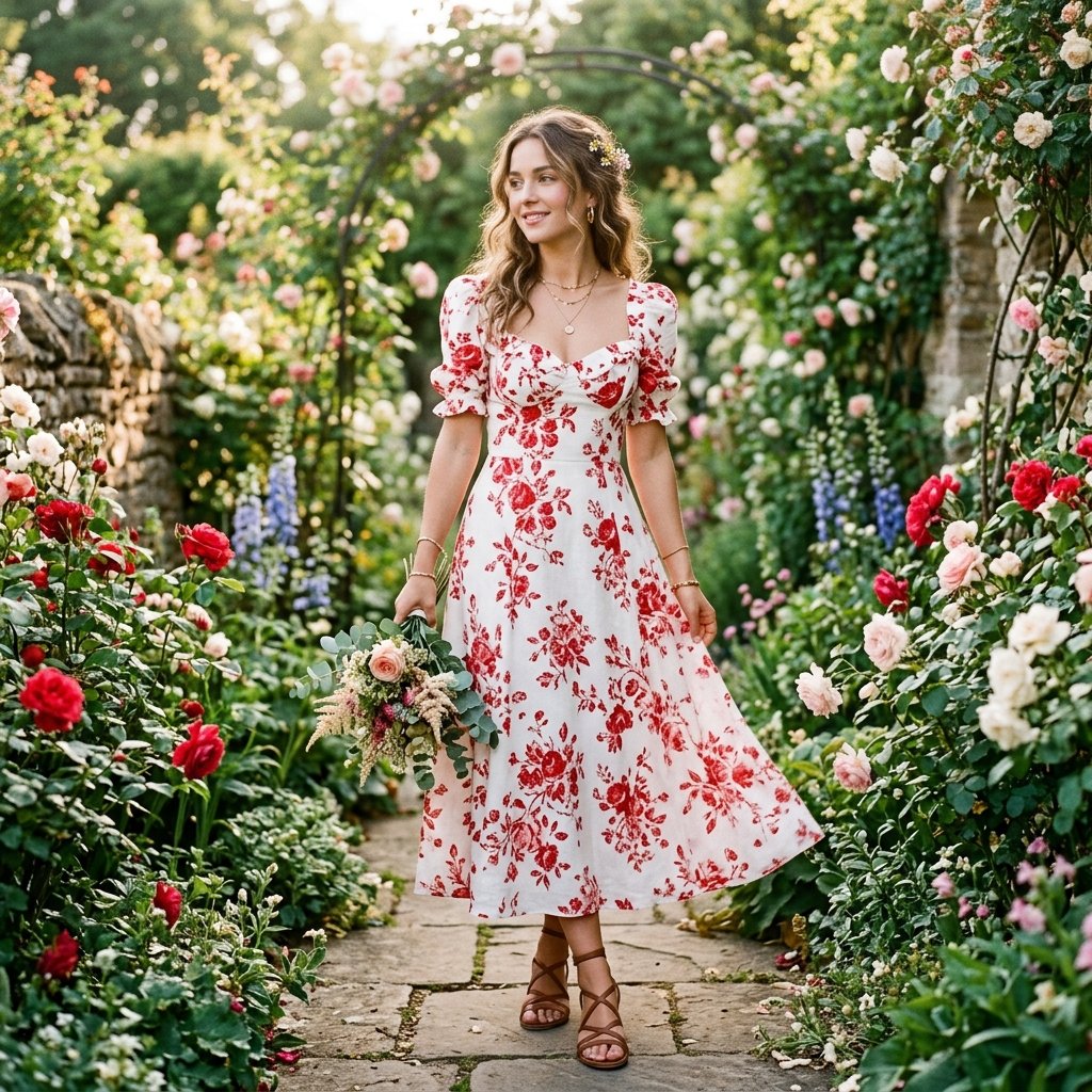 Red and White Floral Print Idea