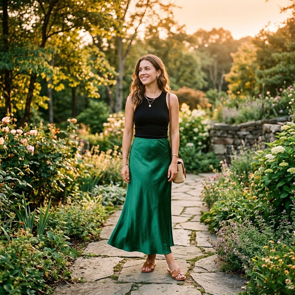 Satin Maxi Skirt Outfit Ideas