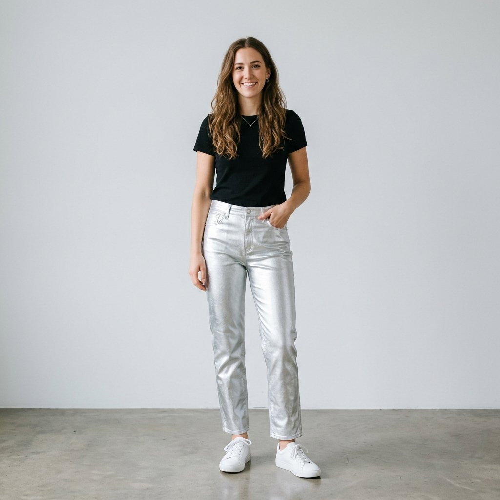Silver Pants Outfit Ideas