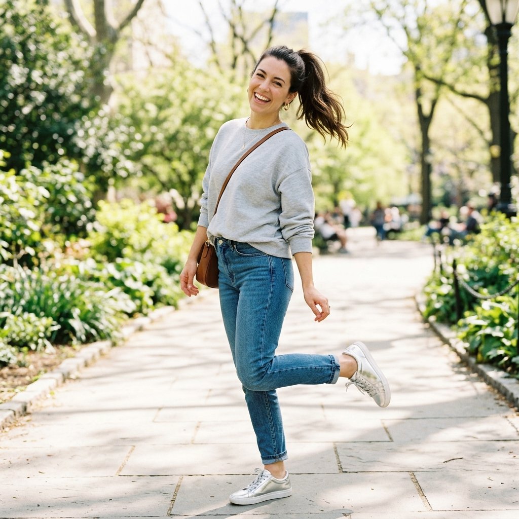 Silver Sneakers Outfit Ideas
