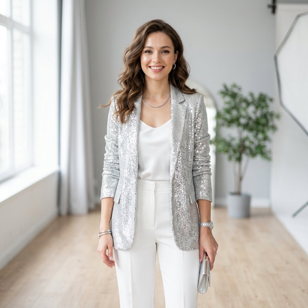 Silver and White Outfit Ideas