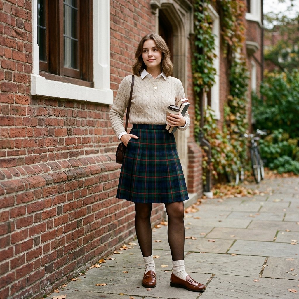 Loafer Pleated Skirt Outfit Ideas